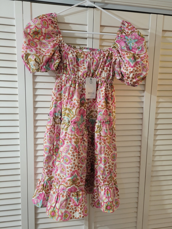 Misa Los Angeles Dresses & Skirts - Misa Los Angeles Pink, Green & Yellow Floral Smocked Dress